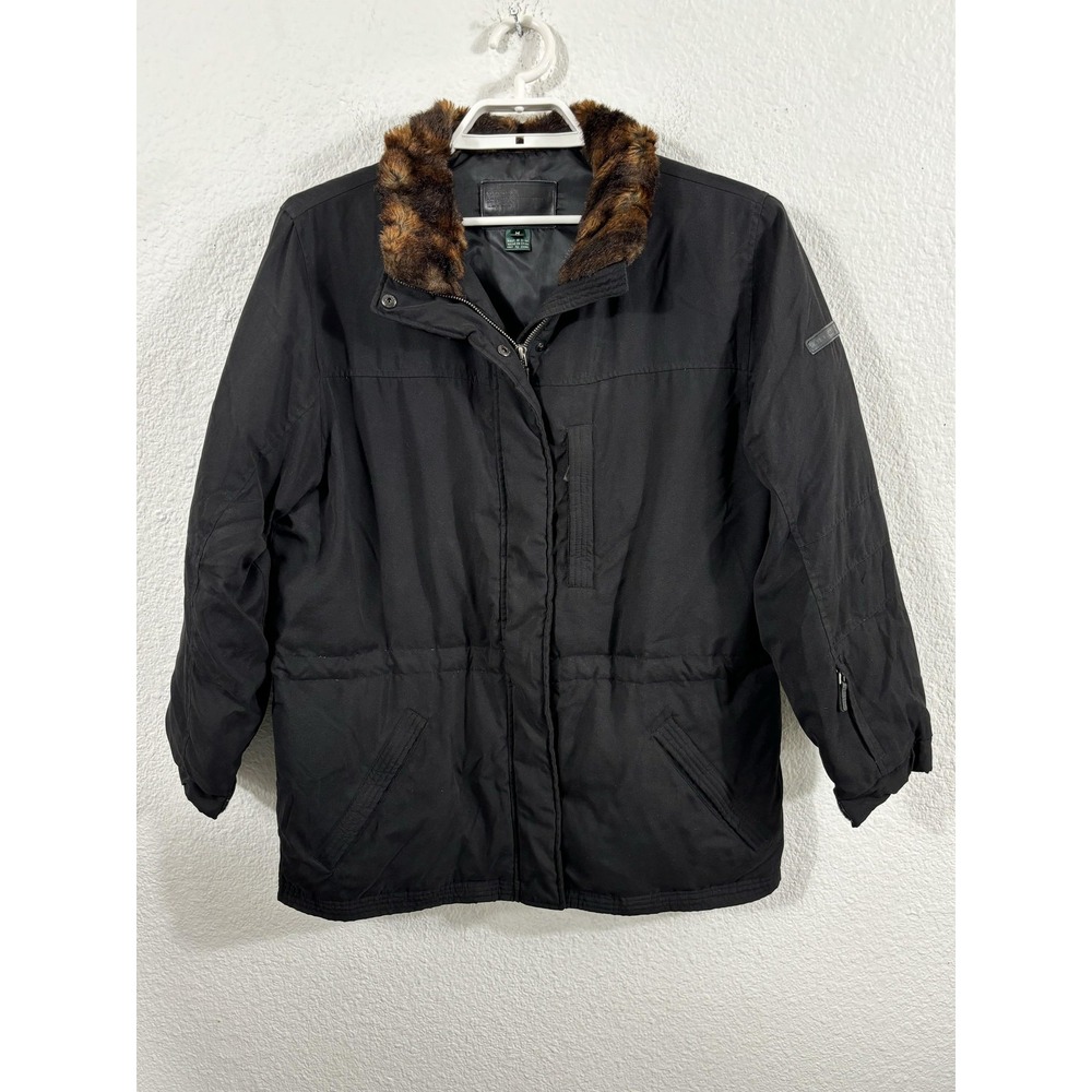 Lauren Ralph Lauren Ski Jacket Womens‎ Medium Black Faux Fur Down Puffer Coat